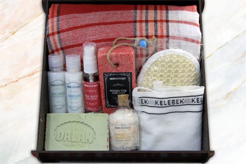 ahşap kutulu hamam seti